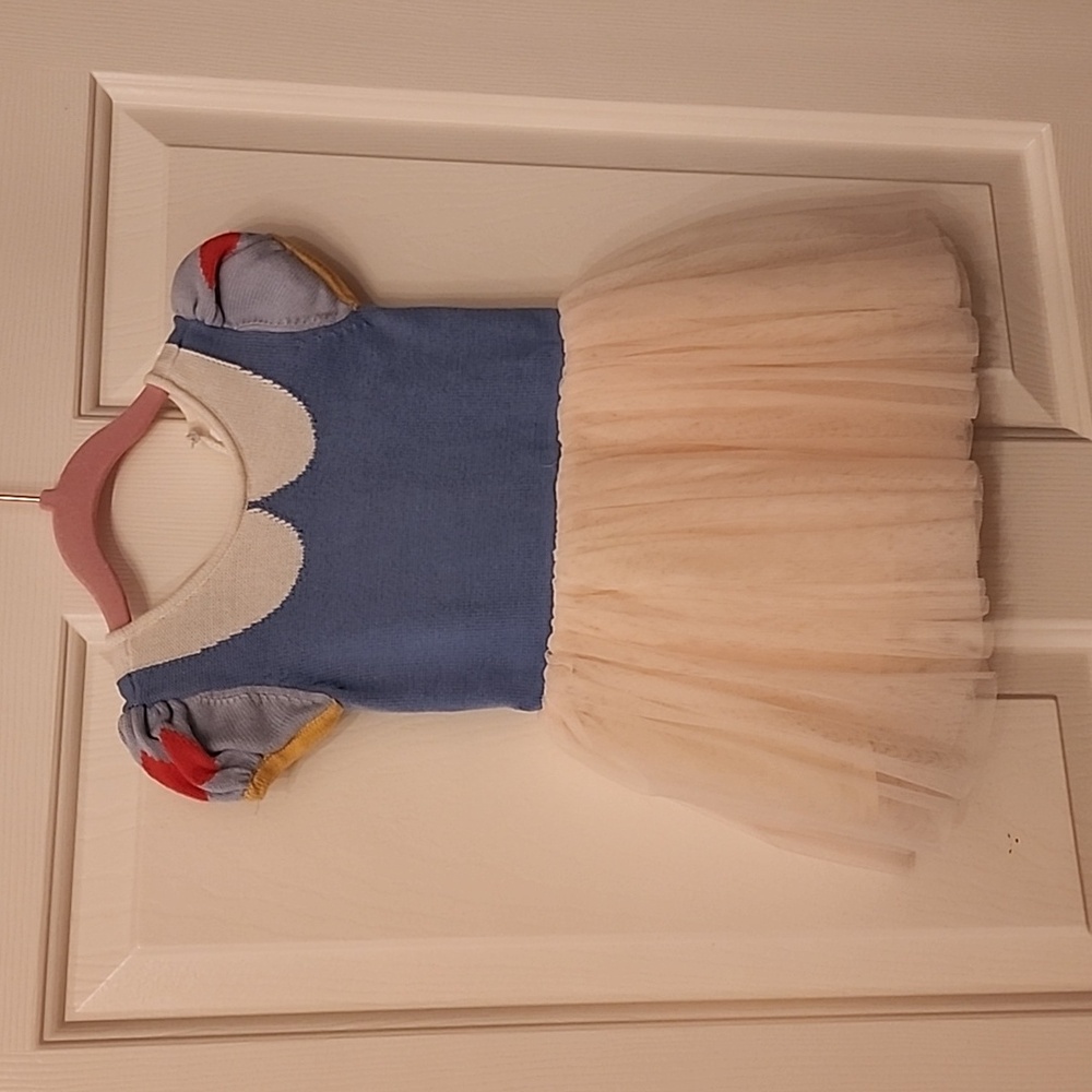 Baby Gap Snow White Sweater Dress with Tulle Skirt attached, 12-18 months